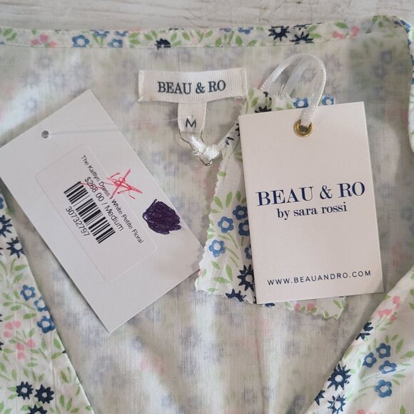 Beau & Ro Cotton Maxi Dress Prairie Cottage Core Boho Ditzy Floral Med NEW $268 - Picture 5 of 10